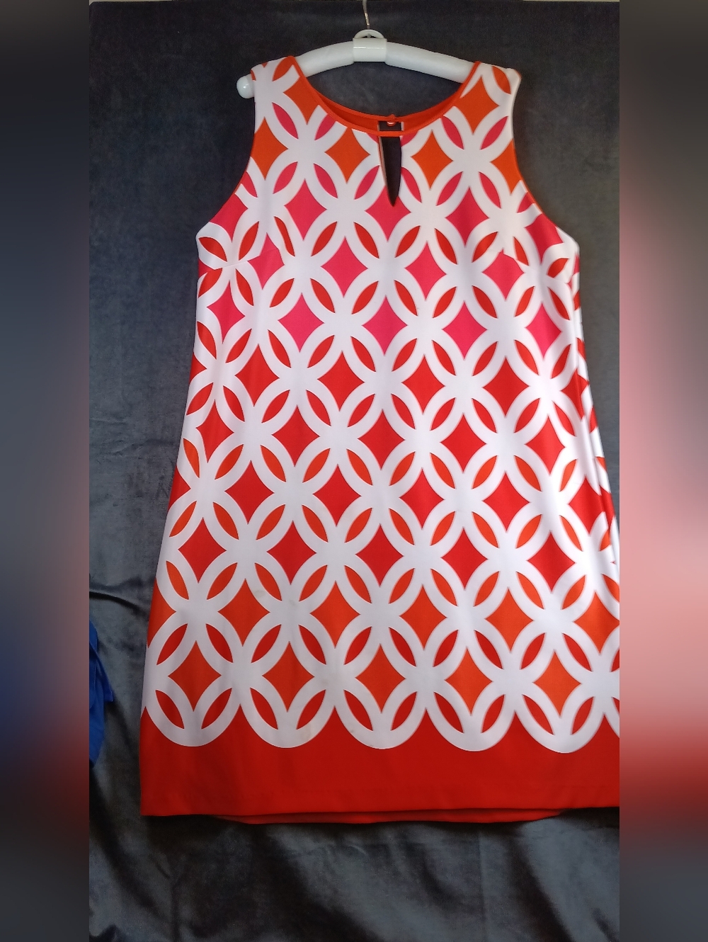 Madison Leigh Bright Orange And Pink Sleeveless Dress
